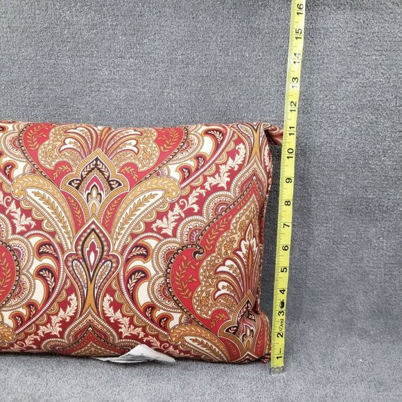 Golden Ridge Throw Pillow Gold Burgundy Multicolor Printed 16x11x4 - New - Picture 6 of 7